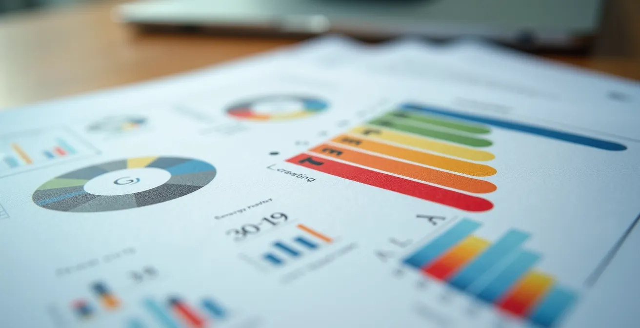 Gros plan macro sur des documents de diagnostic avec graphiques colorés et textures de papier